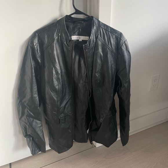 Oversized zip up leather jacket - Picture 1 of 3